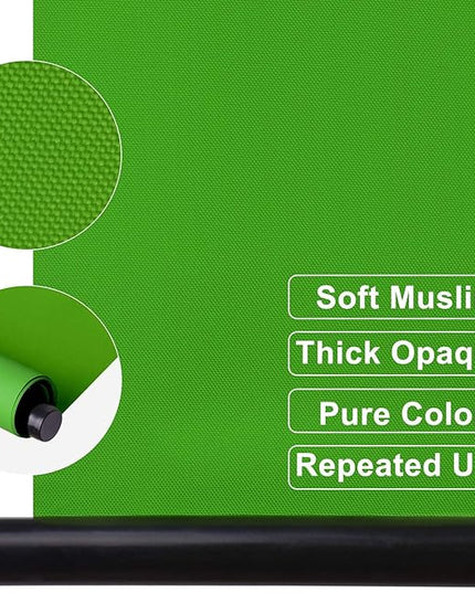 EMART 75 x 79in Retractable Green Screen, Chroma Key Panel Pull Down Auto-Locking and Self-Rewinding, Collapsible Wrinkle-Resistant Chromakey Backdrop for Zoom, Streaming, Photographic Studio