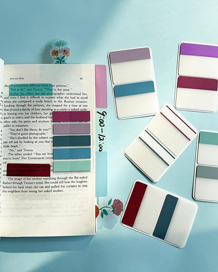 ELII 300 PCS Sticky Index Tabs 2 Inch Book Tabs Writable and Repositionable Page Markers File Tabs Self Adhesive, Labels for Pages Notebooks