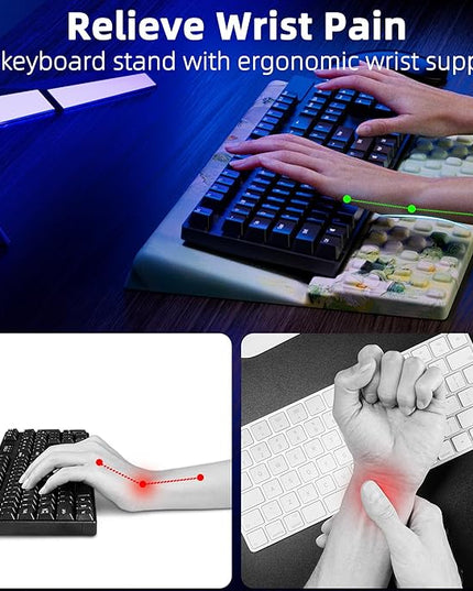Ospelelf Keyboard Wrist Rest Pad, Comfy Ergonomic Keyboard Stand Holder, Office Desk Accessories, Work from Home Essentials, Anemone Pattern
