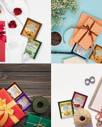 Twinings 48 Tea Bags Herbal Variety Pack – 12 Herbal Flavors with 20 Honey Sticks, Perfect Tea Gift Set for Any Occasion