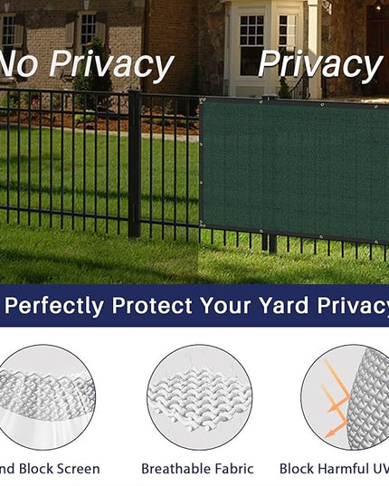 Windscreen4less Privacy Fence Screen Heavy Duty Windscreen Fencing Mesh Fabric Shade Net Cover with Brass Grommtes for Outdoor Wall Garden Yard Pool Deck, 6'x99' Green