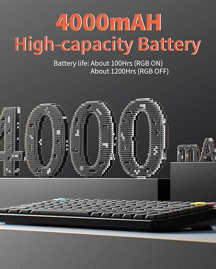 nuphy Air75 V3 Hot Swappable Wireless Mechanical Keyboard, 84 Keys 75% Custom Low Profile Keyboard with Knob, RGB Backlit, Gasket Mounted, Support Bluetooth/2.4GHz/USB-C,Black-Blush Nano