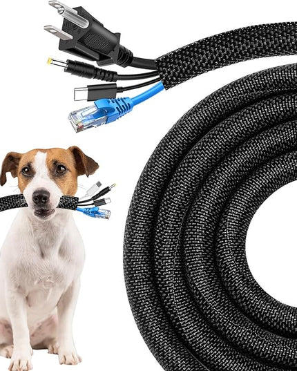 Secbolt Cord Protectors from Pets No Chew, 10ft - 1 inch Ultra Durable Cord Covers for Pets, Bite-Resistant Cable and Wire Protector for Cats, Dogs, Rabbits - Black