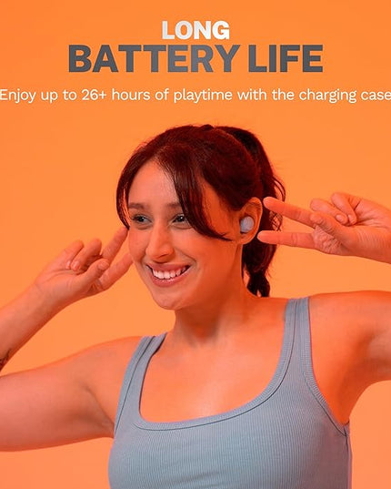 JLab Go Air Pop+ True Wireless Earbuds, in Ear Headphones, Bluetooth Earphones, 35H Playtime Ear Buds, Bluetooth Earbuds with Microphone, USB-C Charging Case, Dual Connect, EQ3 Sound, Light Blue