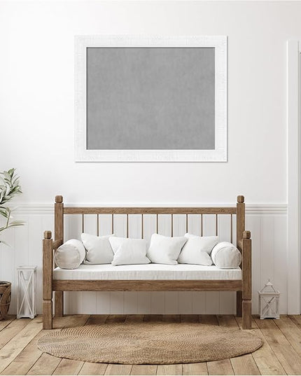 Amanti Art White Framed Magnetic Board 39x47 X-Large Vision Board for use with Magnets, 100% Metal Sheet to Display Items as Office Decor or for Home Organization in mudroom, Kitchen or Kids Room