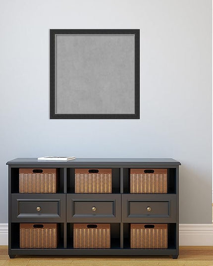 Amanti Art Black Framed Magnetic Board 27x27 Medium Vision Board for use with Magnets, 100% Metal Sheet to Display Items as Office Decor or for Home Organization in mudroom, Kitchen or Kids Room