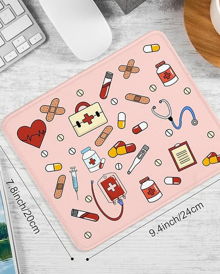 Nurse Square Mouse Pad,Non-Slip Rubber Base Mouse Pad,Home Office Decoration Desktop Accessory,Laptop Mouse Pad for Office Laptops,9.4x7.8x0.12inch.