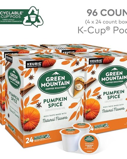 Green Mountain Coffee Roasters Pumpkin Spice Coffee, Keurig Single-Serve K-Cup Pods, Light Roast, 96 Count