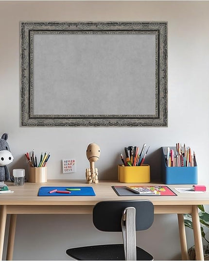 Amanti Art Black Framed Magnetic Board 20x28 Medium Vision Board for use with Magnets, 100% Metal Sheet to Display Items as Office Decor or for Home Organization in mudroom, Kitchen or Kids Room