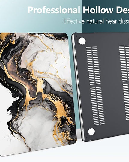 DONGKE for M4 MacBook Air 13.6 Inch Case 2025 2024 2023 2022 Model A3240 A3113 A2681 M3 M2 Chip, Plastic Hard Shell Case Cover with Touch ID for MacBook Air 13 Inch M4 - Abstract Marble
