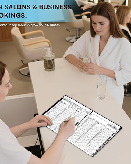 Ensight 2026 Appointment Book and Planner 8.5" x 11" Large Hourly Weekly Daily Schedule Book with Tabs, 15 Minute Time Slots, Black Calendar Organizer Jan 2026–Dec 2026 Appointment Planner - Black