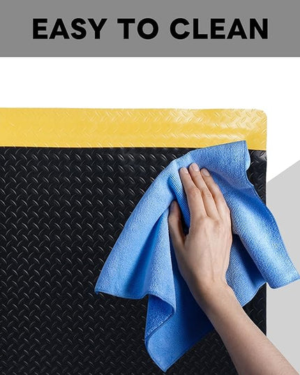 Nisorpa Anti Fatigue Mats Industrial 2' x 5' Ergonomic Standing Mat 15/16" Extra Thick Kitchen Mats for Standing Heavy Duty Commercial Diamond Plate - Safety Support for Leg & Back Pain