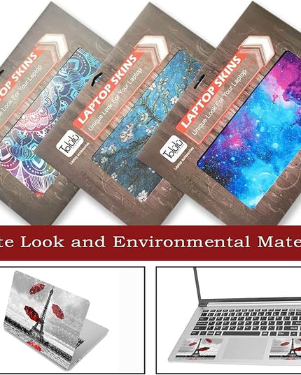 Laptop Skin Sticker Decal,12" 13" 13.3" 14" 15" 15.4" 15.6 inch Laptop Vinyl Skin Sticker Cover Art Protector Notebook PC (2 Wrist Pad Skins Included), Decorative Waterproof Removable,Eiffel Tower