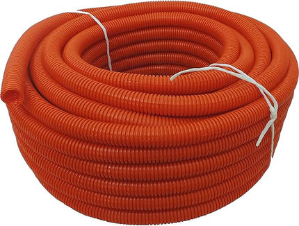 Flexible Polyethylene HDPE Non-Split Corrugated Wire Loom Tubing (Orange, 2" Dia. x 100 ft)
