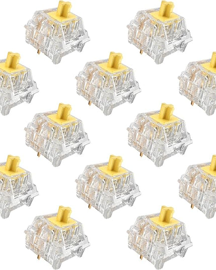 Crystal Yellow Switch Mechanical Keyboard Replacement,3 Pin Linear/Accurate Typing/Dustproof/RGB Transparent Gaming Keyboard Switches(36Pcs)
