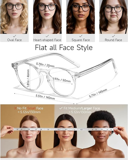 Icesor Round Blue Light Blocking Glasses Lightweight Chic Frame Anti Eye Strain Protection Computer Gaming for Women and Men