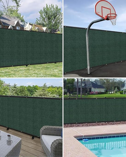 Windscreen4less Privacy Fence Screen Heavy Duty Windscreen Fencing Mesh Fabric Shade Net Cover with Brass Grommtes for Outdoor Wall Garden Yard Pool Deck, 6'x33' Green