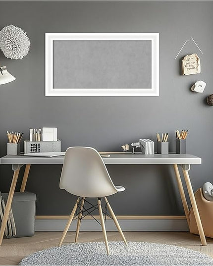 Amanti Art White Framed Magnetic Board 15x27 Small Vision Board for use with Magnets, 100% Metal Sheet to Display Items as Office Decor or for Home Organization in mudroom, Kitchen or Kids Room