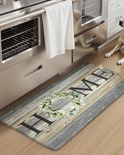 KIMODE Comfort Kitchen Mats Cushioned Anti Fatigue,Farmhouse Spring Kitchen Sink Rug Non Slip,Waterproof Memory Foam Standing Desk Mat for Office Home Doorway,20"x39",Grey
