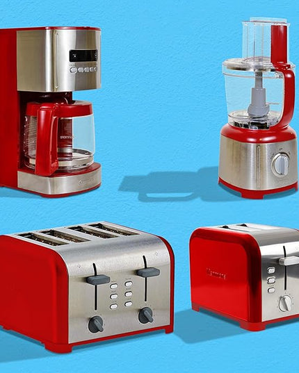 Kenmore Drip Coffee Maker - 12 Cup Programmable Cafe Machine With Glass Pot, Regular & Bold Brew, Auto Shut Off Large Water Reservoir, Reusable Filter, Kitchen Appliances For Cafeteria Barista, Red
