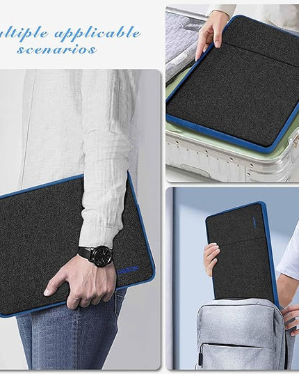 Slim Laptop Case 13.3 14 inch Sleeve, Rainproof & Shockproof Carrying Case for Notebooks Compatible with MacBook Pro 14" and All Models 13.3" MacBook Air/Pro, Most Popular 13"-14" PC,Black-Blue