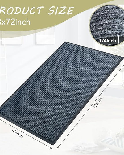 Front Door Mat,4'x6'Indoor Outdoor Door Mat,Heavy Duty Durable Welcome,Commercial Floor Mats Inside Outside Entrance, Waterproof All-Season, All-Weather Non Slip Backing Doormat for Entryway,Dark Gray