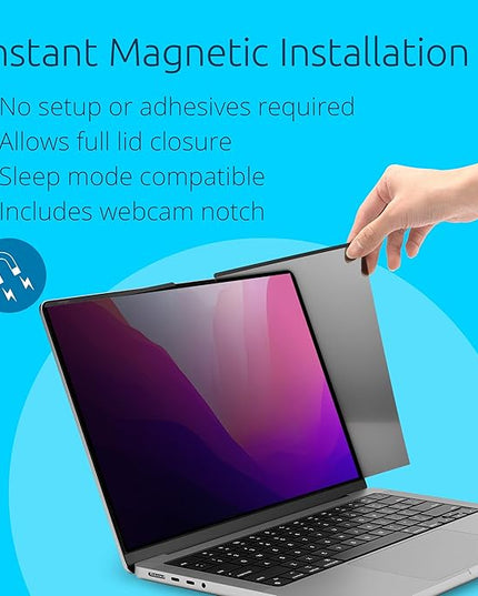 Kensington MP16 Magnetic MacBook Pro Privacy Screen for 16 inch MacBook Pro (2021-2024, M1, M2, M3, M4, Pro, Max), Removable Laptop Privacy Screen, Anti Glare Blue Light MacBook Mac Screen Protector