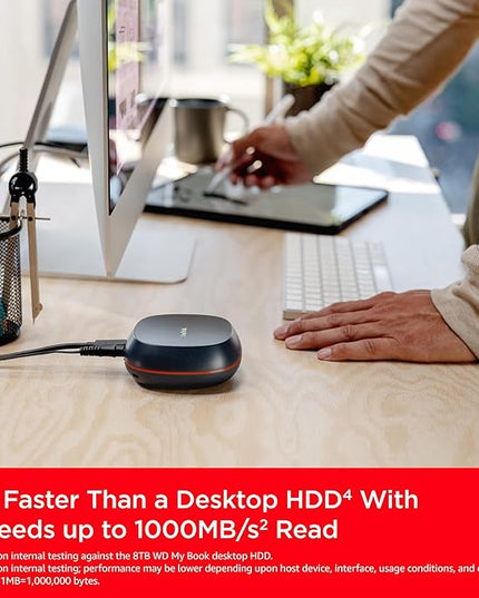 SanDisk 8TB Desk Drive SSD – Desktop External Solid State Drive, Up to 1000MB/s, USB-C, USB 3.2 Gen 2 - SDSSDT40-8T00-NA25