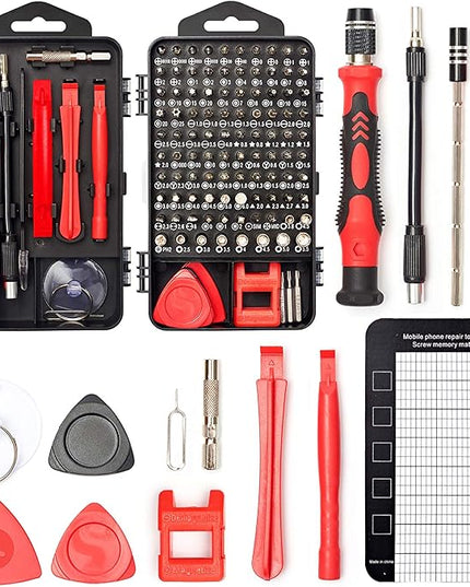 SHARDEN Precision Screwdriver Set, 122 in 1 Electronics Magnetic Repair Tool Kit with Case for Repair Computer, iPhone, PC, Cellphone, Laptop, Nintendo, PS4, Game Console, Watch, Glasses etc (Red)