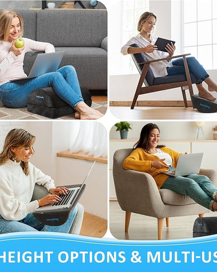 StepLively Foot Rest for Under Desk at Work, Comfortable Foot Stool with 2 Adjustable Heights, Footrest with Washable Cover, for Back & Hip Pain Relief, Suitable for Office, Home and Car (Grey)
