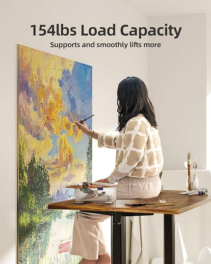 INNOVAR Electric Standing Desk, Adjustable Height Stand up Desks, 55 x 24 Inches Sit Stand up Desk for Home Office Computing, 3-Preset Memory Height Ergonomic Rising Desks, Rustic Brown