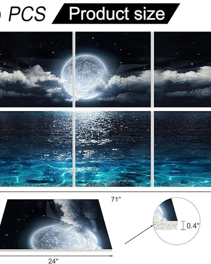 YPY Acoustic Panels Soundproof Wall Panels: Sound Absorbing Wall Art Decorative Sound Proofing Panels Noise Cancelling Acoustical Treatment for Home Studio 6 Pack 72x48 Inches