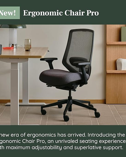 Branch Ergonomic Chair Pro - Mesh Office Chair with 14 Points of Adjustment - Height, Depth & Tilt Adjustable - 5D Armrests - Forward Tilt, Smooth Recline, and Lumbar Support - Boulder