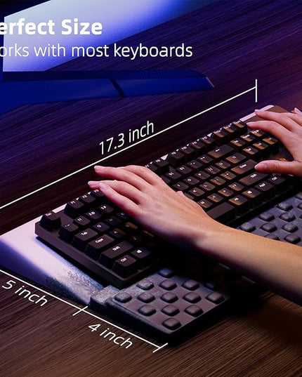 Ospelelf Keyboard Wrist Rest Pad, Comfy Ergonomic Keyboard Stand Holder, Office Desk Accessories, Work from Home Essentials, Green Forest Pattern