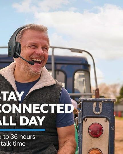 BlueParrott S650-XT Bluetooth Wireless Headphones 96% Noise Canceling Over Head Trucker Headset with Mic, 2-in-1 Convertible Stereo to Mono with ANC, IP54-Rated Protection, 36 hrs. Talk Time, Black