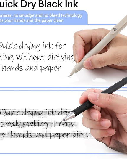 RIANCY Gel Pens, 0.5mm Black Ink Quick Dry Ball Point Pens, Fine Point Smooth Writing Pens, Cute Aesthetic Gifts Set for Men Women Journaling, Office School Stationery Supplies