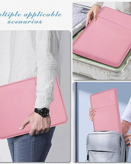 Slim Laptop Case 13.3 14 inch Sleeve, Rainproof & Shockproof Carrying Case for Notebooks Compatible with MacBook Pro 14" and All Models 13.3" MacBook Air/Pro, Most Popular 13"-14" PC,Pink
