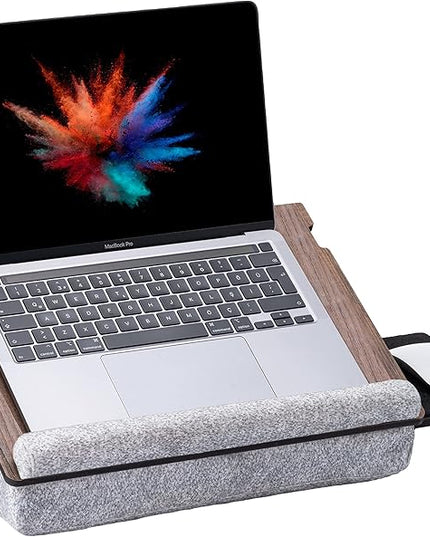 Vigo Wood Lap Desk for Laptop - Laptop Tray with Cushion, Portable Lap Desk for Lap, Adjustable Lapdesk, Couch Lap top Table for Work, Ergonomic Lap top Stand for Bed