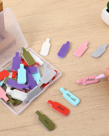 35 PCS Cable Cord Labels Large Size, Cord Labels Reusable Cable Label Tags Writable Wire Tags Label Multicolored Handwriting Cables Tag for Organizing Wires and Identification Electronics Computers