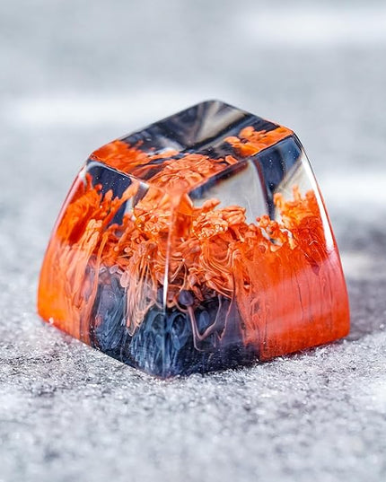 Black and Red Sea Coral Reef Ocean Artisan Keycap R1 SA Profile Custom Keycaps 1U ESC Handmade Gaming Resin Key Cap Cherry MX Switch Compatible Mechanical Keyboard Lover Gift