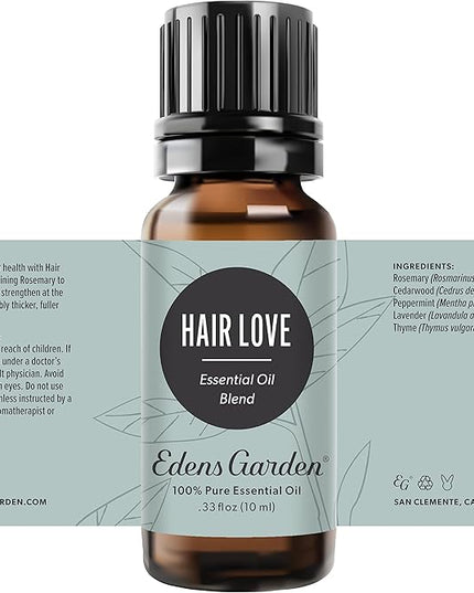 Edens Hair Love Essential Oil Blend- 100% Pure Premium Grade, Undiluted, Natural, Therapeutic, Aromatherapy, The Best for Diffusing, Skin, Hair, Face 10 ml (.33 fl oz)