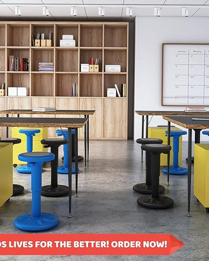 Studico ActiveChairs Adjustable Wobble Stool, Flexible Classroom Seating, Improves Focus, Posture and Helps ADHD/ADD, Sensory Chair, Active Fidget Chairs Adjusts from 16.65" to 23.75" Ages 13-18 Gree