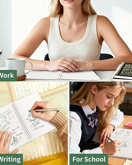 2Pcs Spiral Dotted Notebook,Inspirational Gifts A5 Dot Grid Spiral Notebook for Work & Sketching,Perfect for Office School Home Supplies,160 Pages (2, Dot Grid Black)