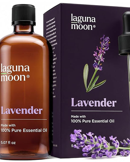 Lagunamoon Lavender Essential Oil - Pure Essential Oils for Diffusers, Humidifiers, Aromatherapy, Cars, Yoga, Home Essentials - Relaxing Fragrance Scents for Fresheners and Candle Making (150ml)