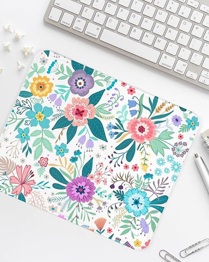 Flower Square Mouse Pad,Non-Slip Rubber Base Mouse Pad,Home Office Decoration Desktop Accessory,Laptop Mouse Pad for Office Laptops,9.4x7.8x0.12inch 6