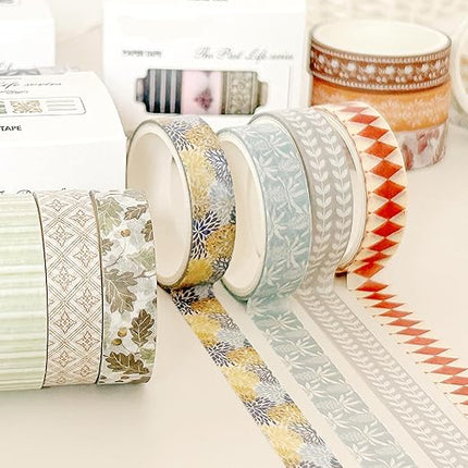 YUBBAEX 20 Rolls Basic Patterns Washi Tape Set Skinny Masking Creative Decorative Tapes, Designer's Selection (Collection 4-Romance)