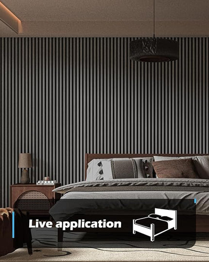 Art3d 2-Pack 108" x 12" Acoustic Wood Panels for Wall, Soundproof Wood Slat Panel for Wall and Ceiling, 3D Fluted Sound Absorbing Paneling for Interior Wall Decor, Living Room, Bedroom - Smoky Oak