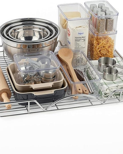HOLDN’ STORAGE Pull Out Cabinet Organizer, Heavy Duty Caddy w/Lifetime Limited Warranty -26”W x 21”D - Requires At Least 27-1/4” Cabinet Opening, Steel Metal Cabinet Drawers Slide Out, Chrome