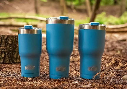 Beast 30 oz Tumbler Stainless Steel Vacuum Insulated Coffee Ice Cup Double Wall Travel Flask (Stormy Sky Blue)