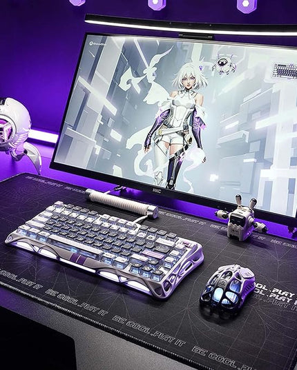 GravaStar Mercury V75 HE Keyboard – 75% Hall‑Effect Magnetic‑Switch Gaming Keyboard, 79‑Key, 8000 Hz Polling, 0.005RT, Wired USB-C, RGB Backlit, Adjustable Actuation, Semi‑Aluminum Chassis -Mecha Gray